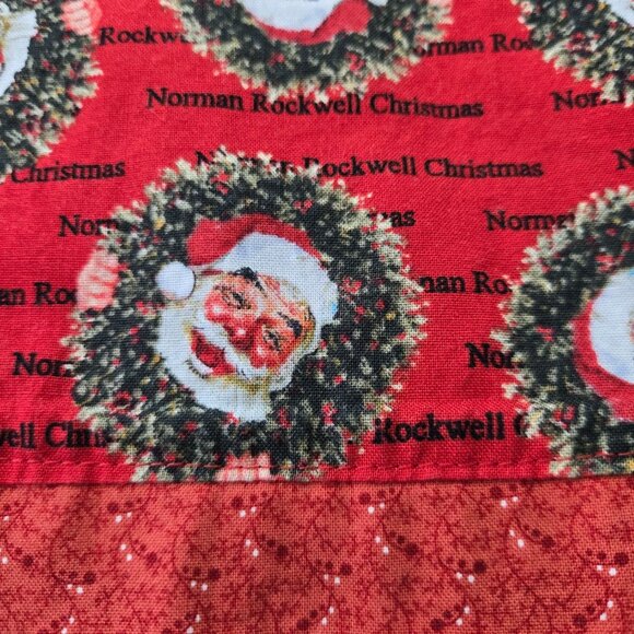 VTG Norman Rockwell Christmas Pillowcases Green Red Retro Holiday Print - Picture 3 of 6
